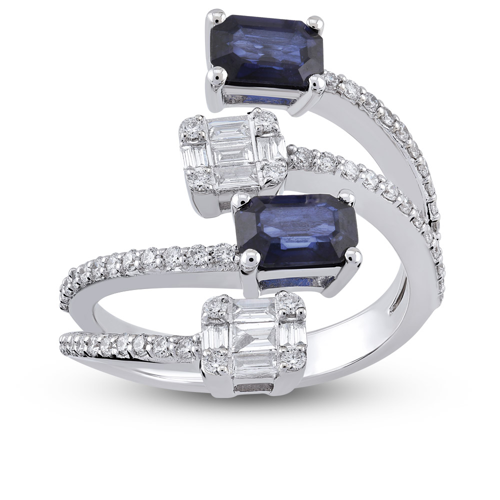 0,55ct Diamond Sapphire Ring